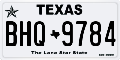 TX license plate BHQ9784