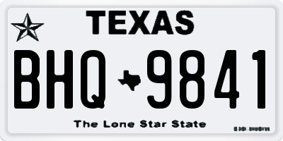 TX license plate BHQ9841