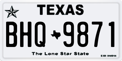 TX license plate BHQ9871