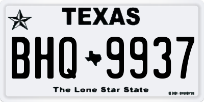 TX license plate BHQ9937