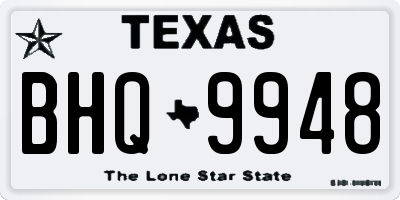 TX license plate BHQ9948