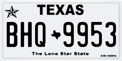 TX license plate BHQ9953