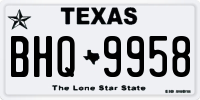 TX license plate BHQ9958