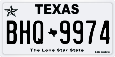 TX license plate BHQ9974