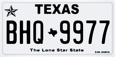 TX license plate BHQ9977