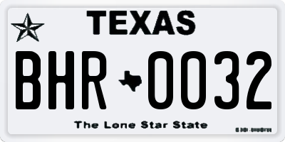 TX license plate BHR0032