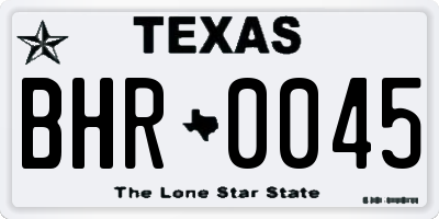 TX license plate BHR0045