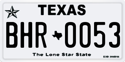 TX license plate BHR0053