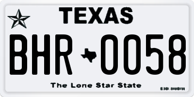 TX license plate BHR0058