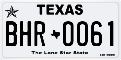 TX license plate BHR0061