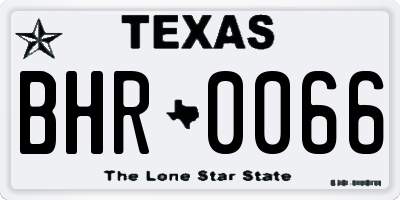 TX license plate BHR0066