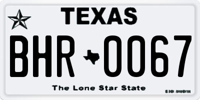 TX license plate BHR0067