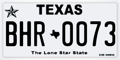 TX license plate BHR0073