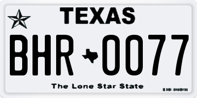 TX license plate BHR0077