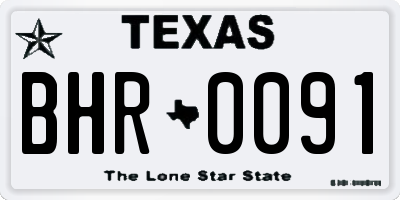 TX license plate BHR0091