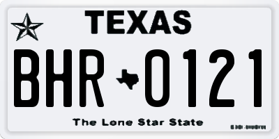 TX license plate BHR0121