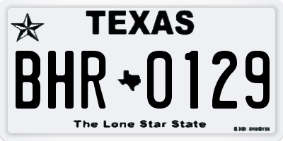 TX license plate BHR0129