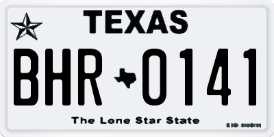 TX license plate BHR0141