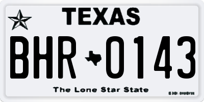 TX license plate BHR0143