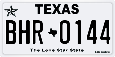 TX license plate BHR0144