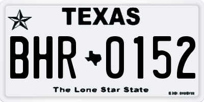 TX license plate BHR0152