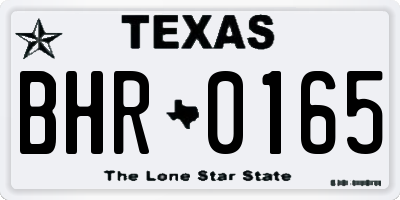 TX license plate BHR0165
