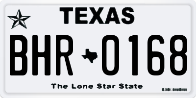 TX license plate BHR0168