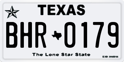 TX license plate BHR0179
