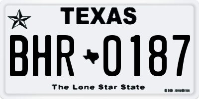 TX license plate BHR0187