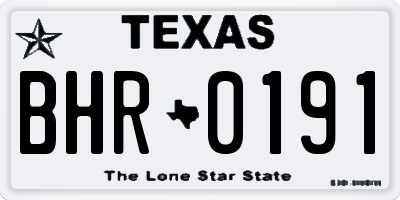 TX license plate BHR0191