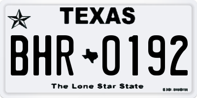 TX license plate BHR0192