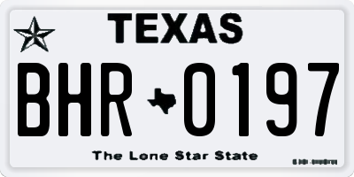 TX license plate BHR0197