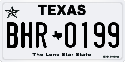 TX license plate BHR0199