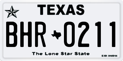 TX license plate BHR0211