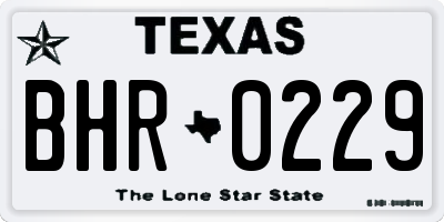 TX license plate BHR0229