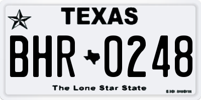 TX license plate BHR0248