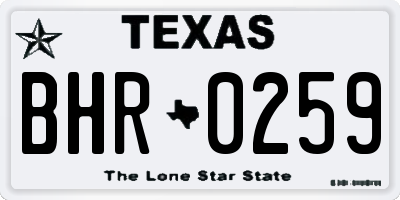 TX license plate BHR0259