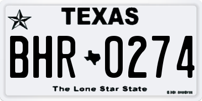 TX license plate BHR0274