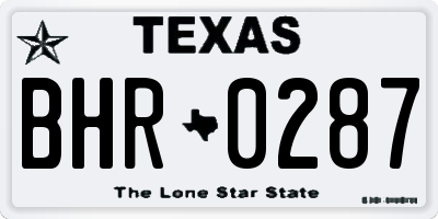 TX license plate BHR0287