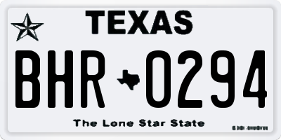 TX license plate BHR0294