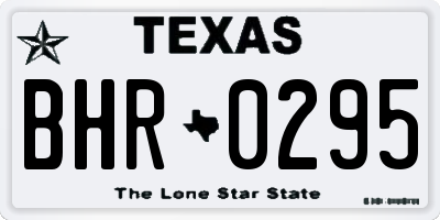 TX license plate BHR0295
