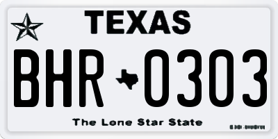 TX license plate BHR0303