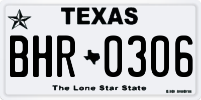 TX license plate BHR0306
