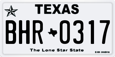 TX license plate BHR0317