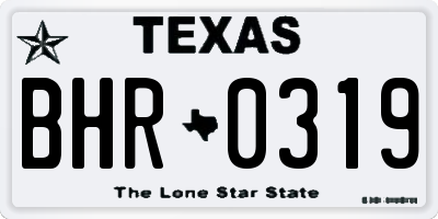 TX license plate BHR0319