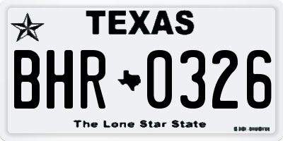 TX license plate BHR0326