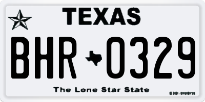 TX license plate BHR0329