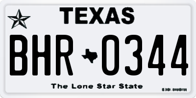 TX license plate BHR0344