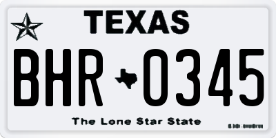 TX license plate BHR0345