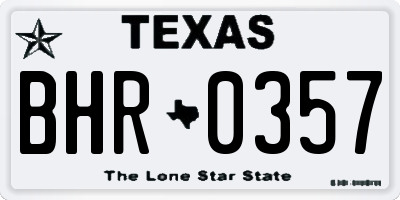TX license plate BHR0357